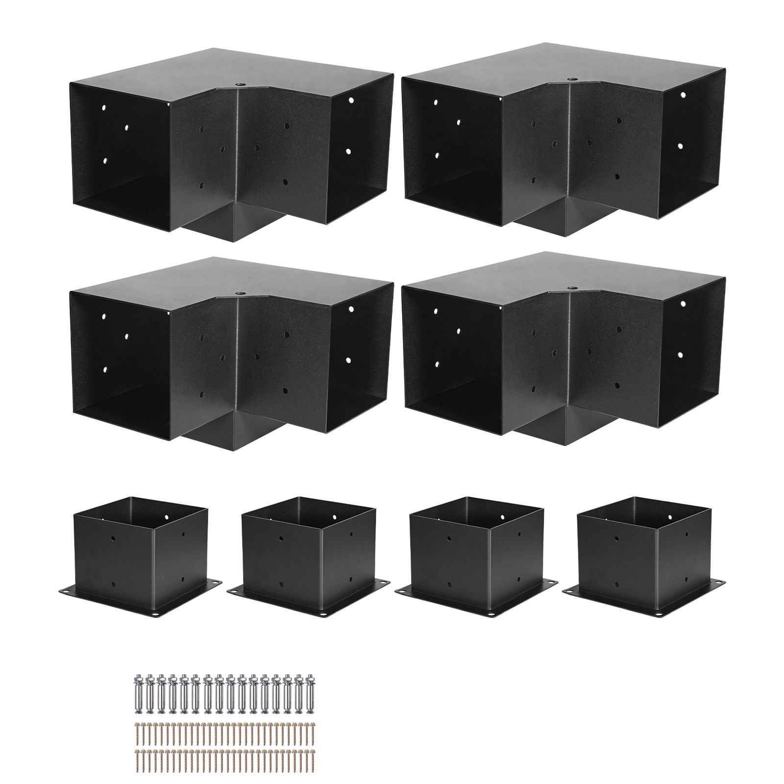 Pergola Bracket Kit, 6x6 Inch (Inner Size 5.5x5.5), 4 Pcs 3-Way Heavy ...