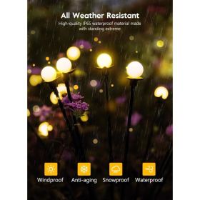 Solar Garden Lights - 4 Pack 48 LED Firefly Lights With 2 Lighting Mode, Sway By Wind, Waterproof Solar Light For Outdoor Outside Yard, Warm Whit (Option: 8Pcs)
