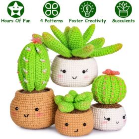 Crochet Kit Crochet Kit For Beginners DIY Knitting Supplies Elephant Succulents Options (Option: Succulents)